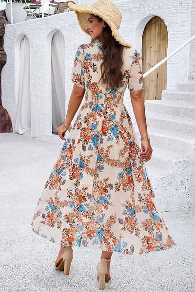 Get Ready for Summer: Smocked Floral V-Neck Dress