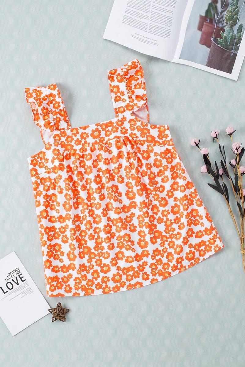 Get summer-ready with our Floral Ruffle Tank Top!