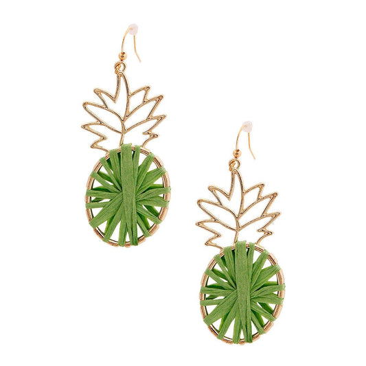 Get Tropical: Shop Our Latest Pineapple Earrings Green/Gold
