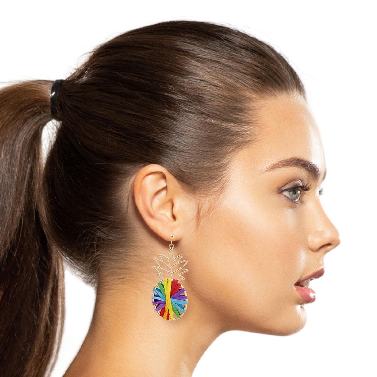 Get Tropical: Shop Our Latest Pineapple Earrings Rainbow/Gold