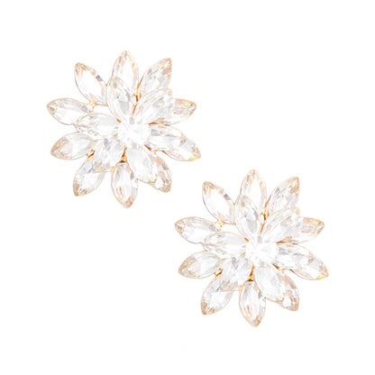 Glam Up Your Look with Marquise Crystal Flower Earrings