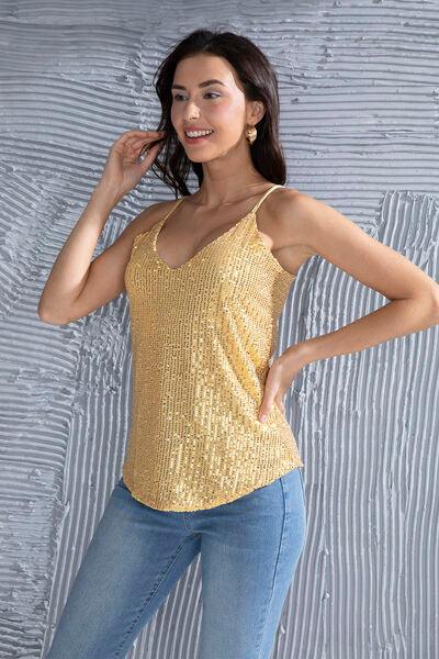 Glamorous Sequin V-Neck Cami: Shop Now for the Perfect Night Out Look