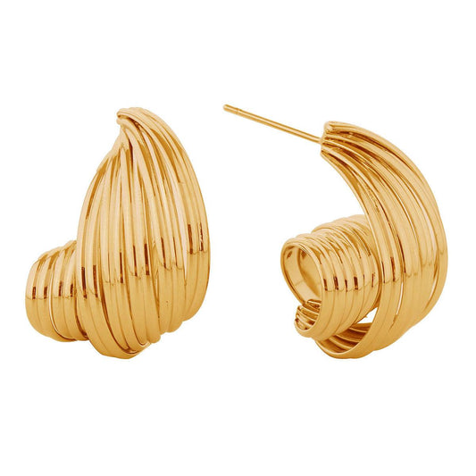 Gleam Gold Spiral Small Earrings for Fashion Jewelry Devotees