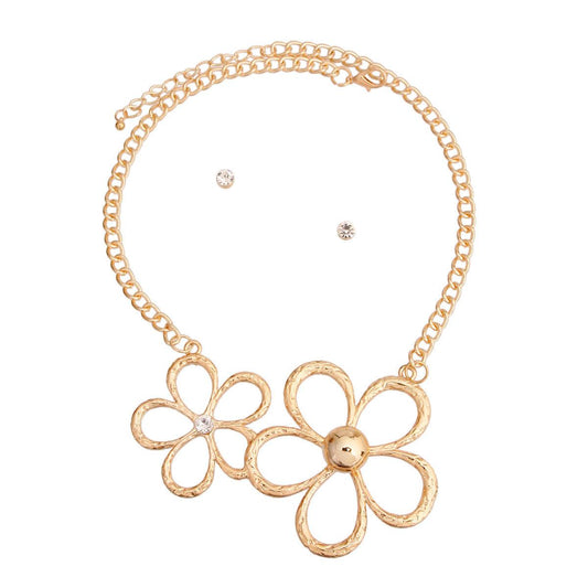 Golden Flower Necklace - Shop Now for a Timeless Statement Piece!
