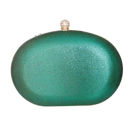 Green Crystal Hard Case Clutch - Chic Accessory for Fashionable Women