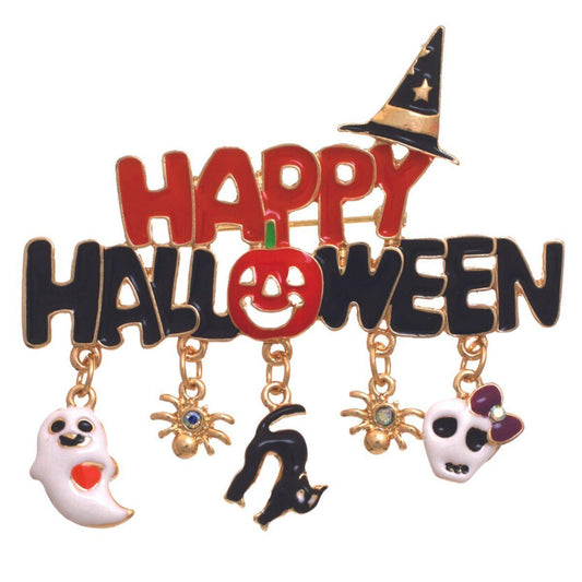 Halloween Charm Brooch Pin - Spooky Ladies Costume Accessory