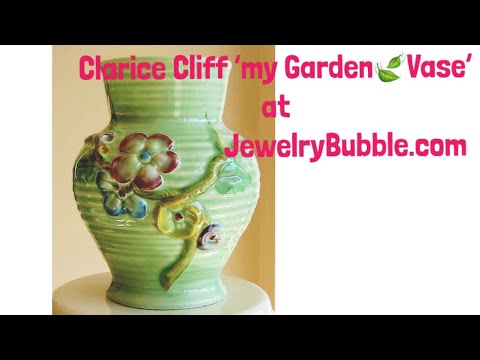 Clarice Cliff Pottery Vases Floral Design Balster Shape Vintage Video