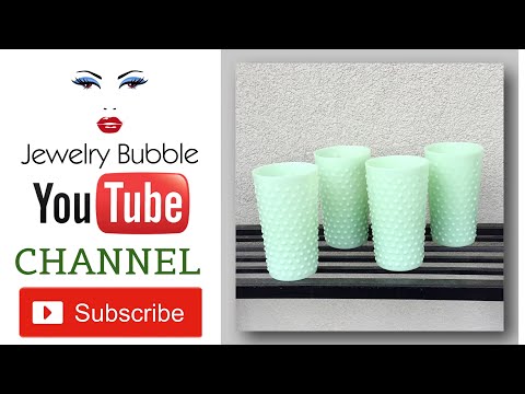Milk Jadeite Glass Iced Tea Tumblers Multi Use Shabby Chic Vases - jewelrybubble YouTube video