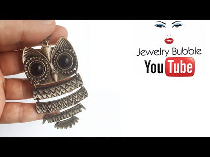 Owl Pendant Necklace Black Eyes Masterfully Articulated YouTube Video