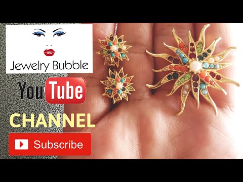 D'Orlan Jewelry, Vintage Brooch and Earrings Set YouTub Video
