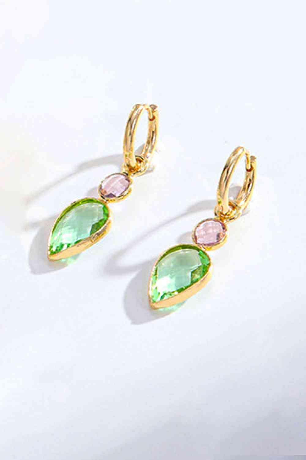 Inject Subtle Color: Pink and Green Drop Earrings for Effortless Style