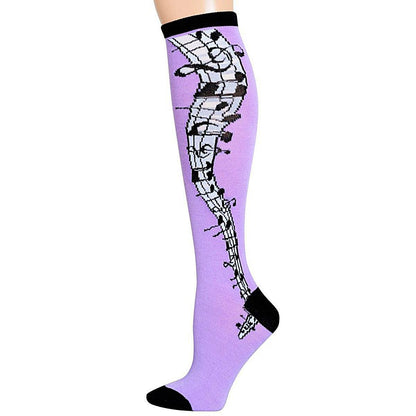 Lavender Musical Notes Socks for Women: Accessories in Harmony