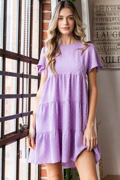 Lilac Swiss Dot Tiered Dress: Perfect for Summer