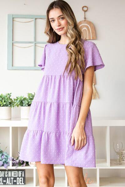 Lilac Swiss Dot Tiered Dress: Perfect for Summer