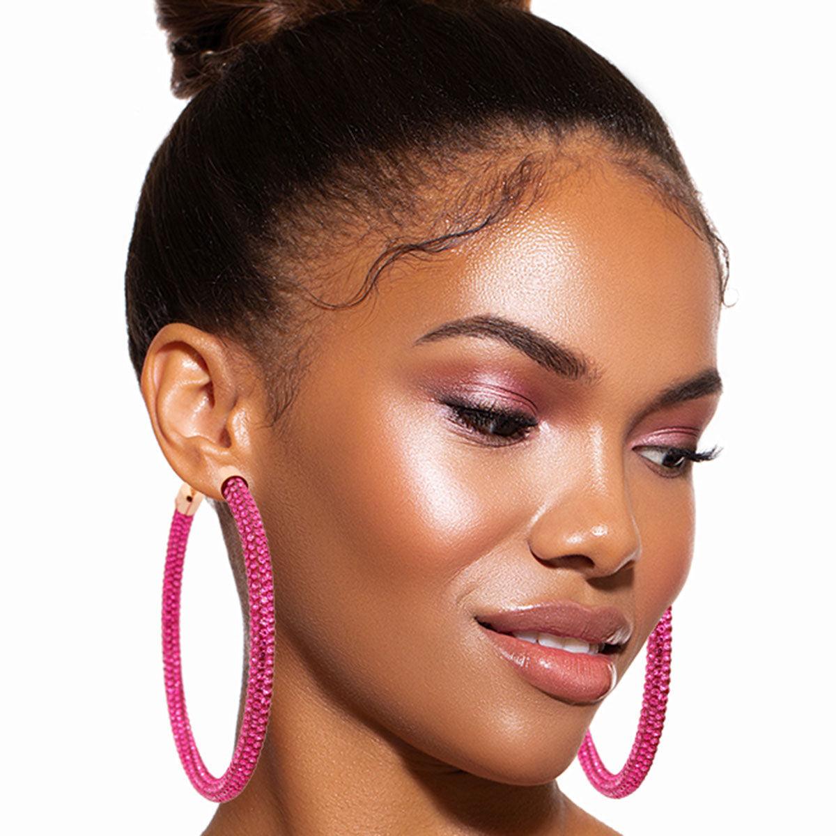 Make a Bold Fashion Statement with Pink Hoop Earrings -Buy Now!
