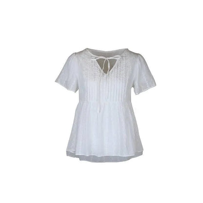 Make a statement in our Eyelet Babydoll White Top - Shop Now!