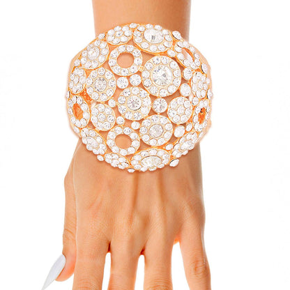 Make a Statement: Must-Have Gold & Clear Chunky Domed Bracelet