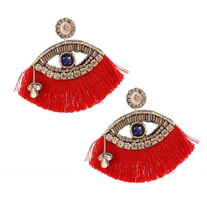 Make a Statement: Red Evil Eye Drop Earrings You Can't Miss