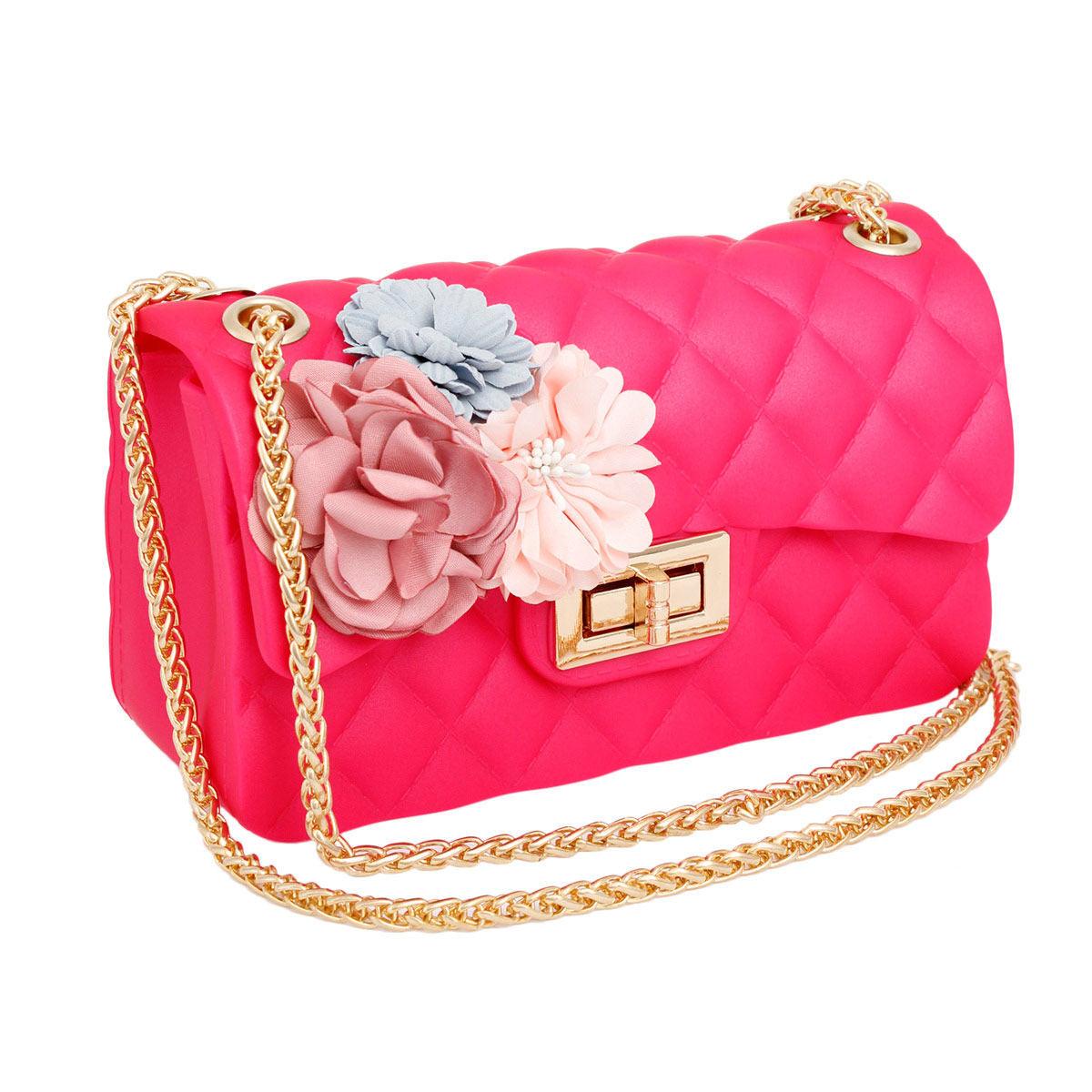 Make a Statement with a Stunning Fuchsia Quilted Jelly Crossbody Mini Bag