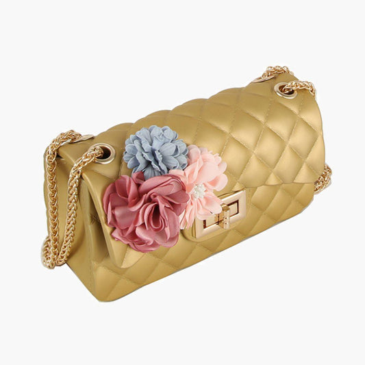 Make a Statement with a Stunning Gold Quilted Jelly Crossbody Mini Bag