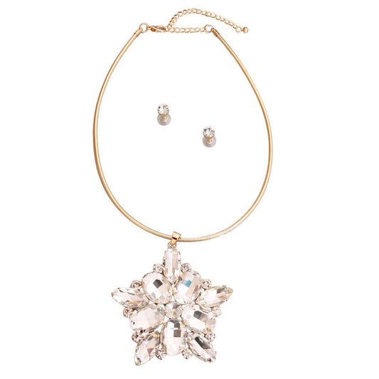 Make a Statement with Clear Star Necklace Set - Ultimate Fashion Statement