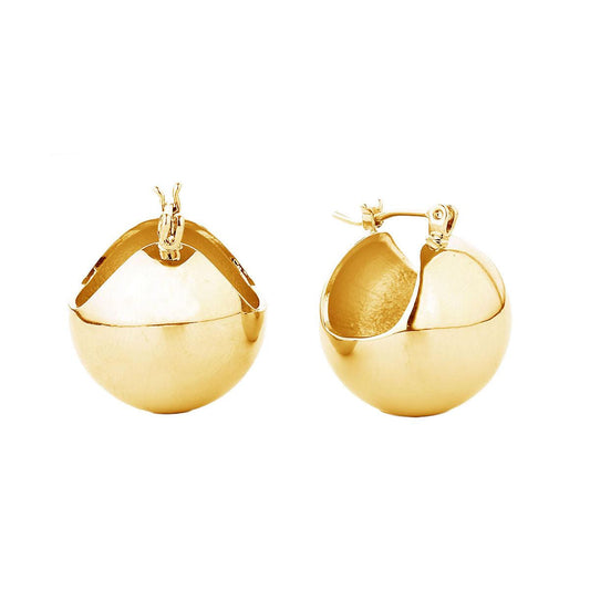 Make a Statement with Medium Gold Ball-hoop Earrings