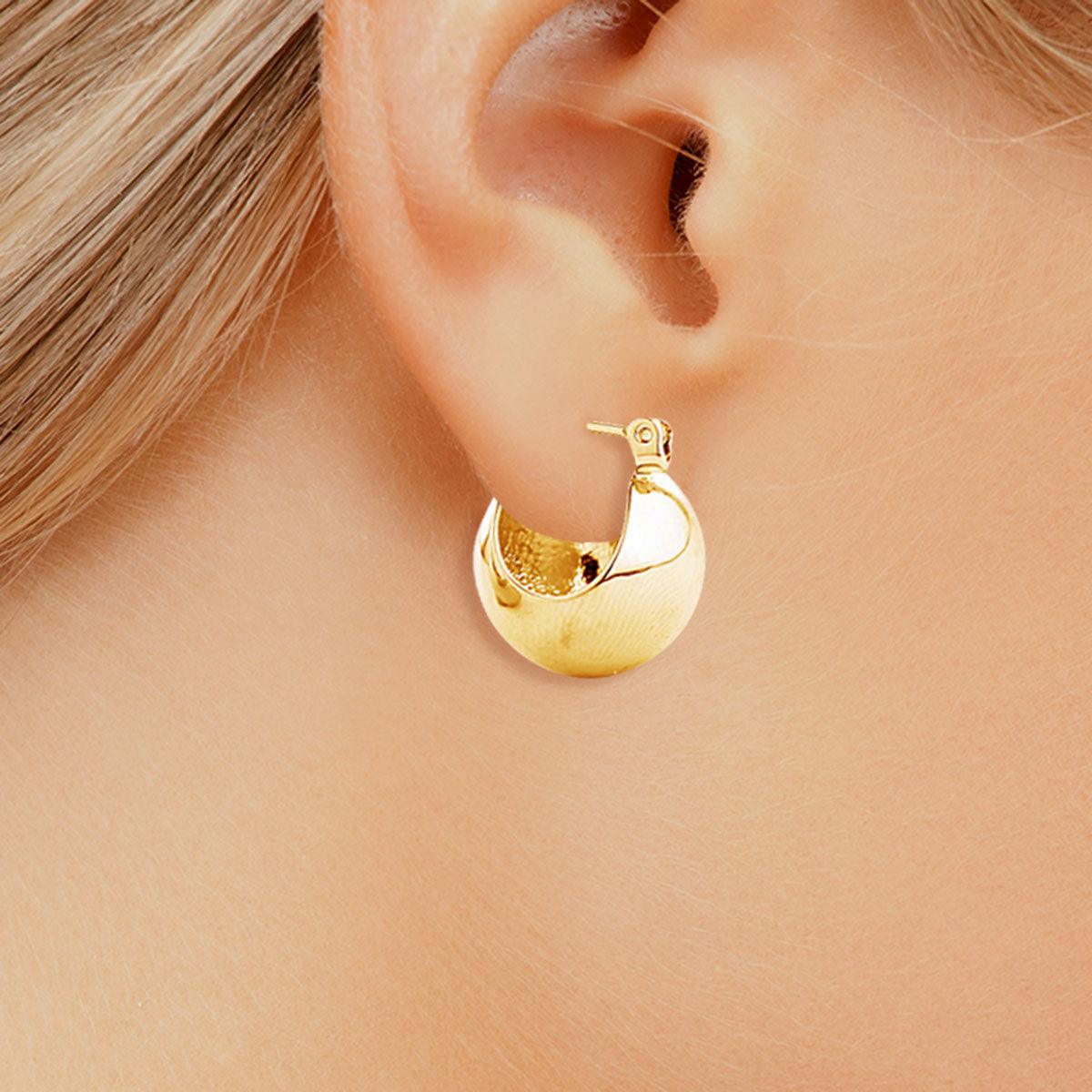 Make a Statement with Medium Gold Ball-hoop Earrings