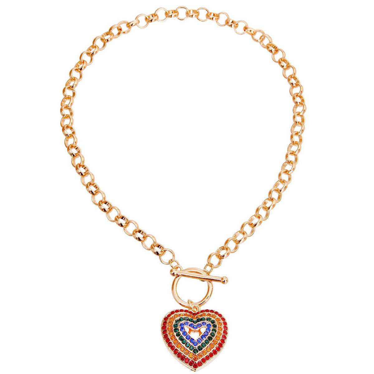 Make a Style Statement: Women's Multicolor Heart Necklace - Embrace Love!