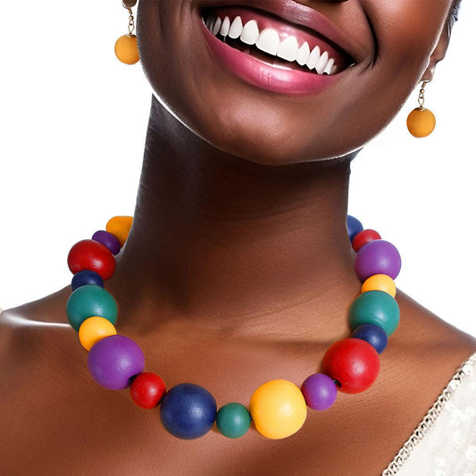 Multicolor Beaded Necklace with Earrings Set: Accessorize Like a Pro