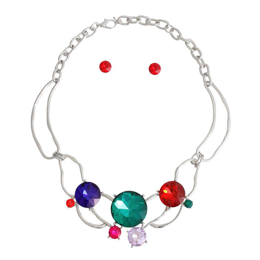 Multicolor Cosmos Necklace Set Shine Bright