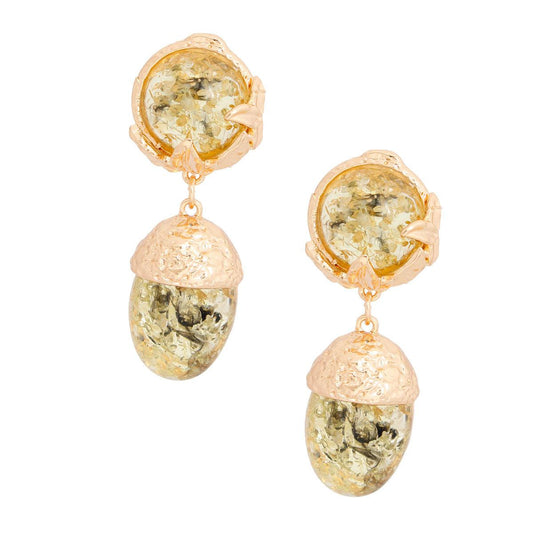 Must-Have Black Gold Acorn Earrings: Sophistication Meets Style