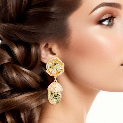Must-Have Black Gold Acorn Earrings: Sophistication Meets Style