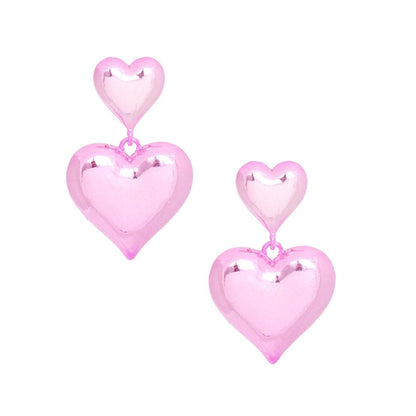 Pink Dangle Heart Earrings: A Must-Have for Romantic Ensembles