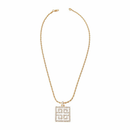 Radiate Elegance: Gold-tone Rhinestone Chain Necklace