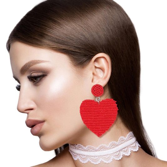 Rock Your Look with Red Heart Earrings: Get Yours Now!