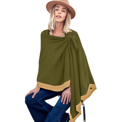 Ruana Shawl Olive-color Shoulder Wrap for Women; Style-comfort
