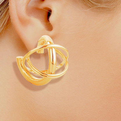 Score Big Style Points with Small Stud Gold Open Ball Earrings