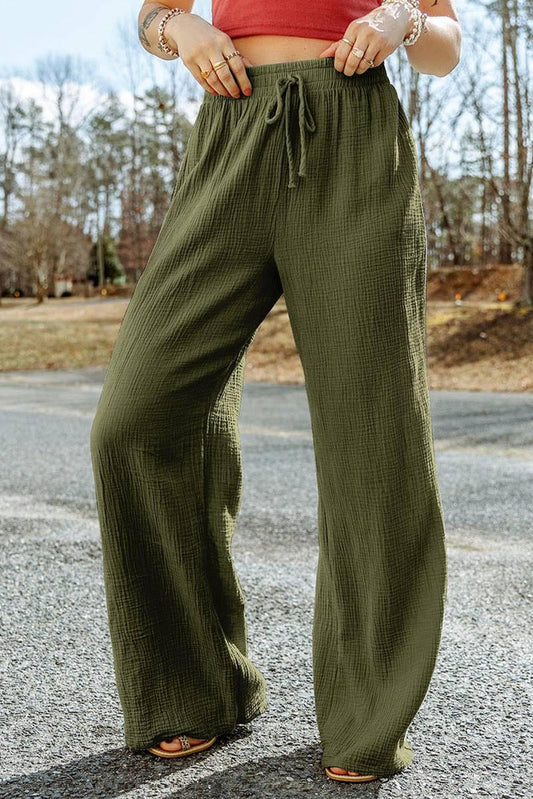 Shop Green Wide-Leg Pants for Women - Get a Casual Look Today