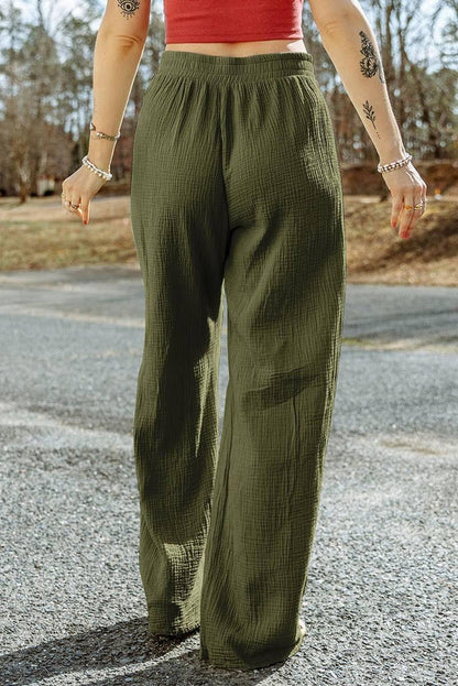 Shop Green Wide-Leg Pants for Women - Get a Casual Look Today