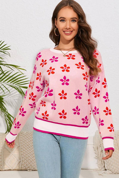 Shop Now for a Cute Flower Print Ladies Sweater - Get Cozy in Style!