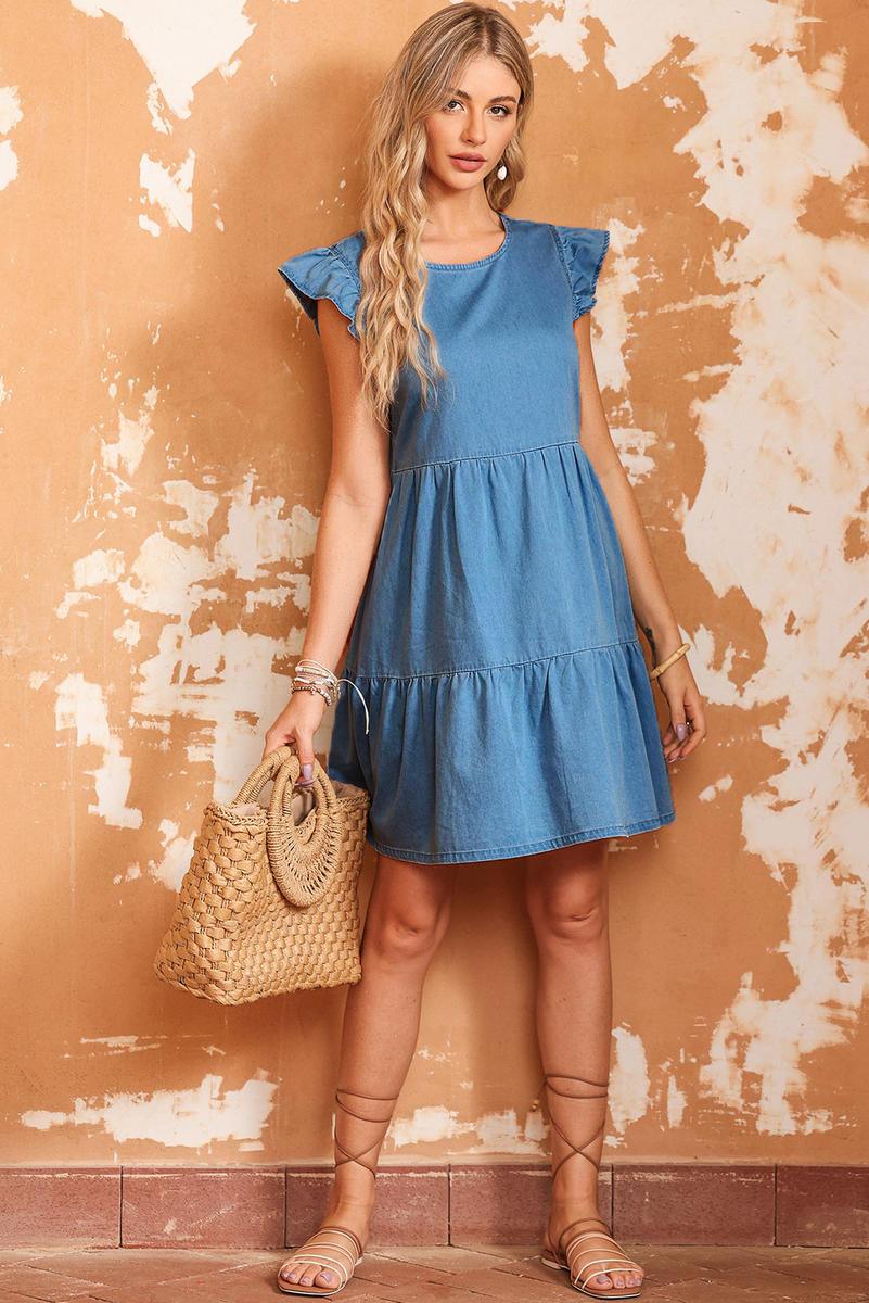 Shop Now for the Ultimate Denim Blue A-Line Chambray Dress