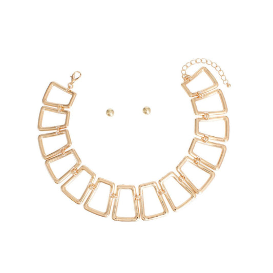 Shop Now: Open Work Link Necklace Set in Gold Plated