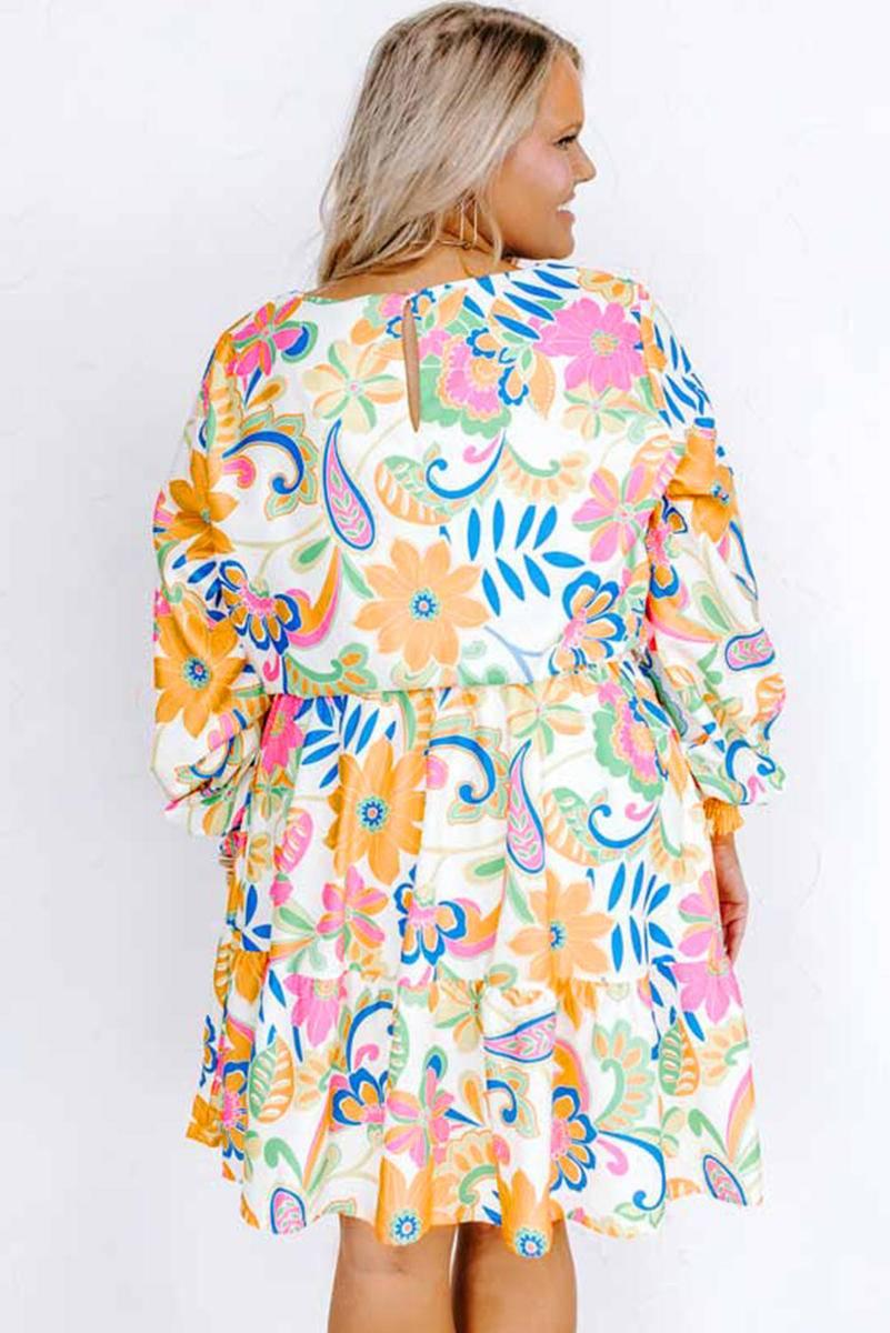 Shop Now: Stunning Plus Size Multicolor Print Dress - Limited Stock!