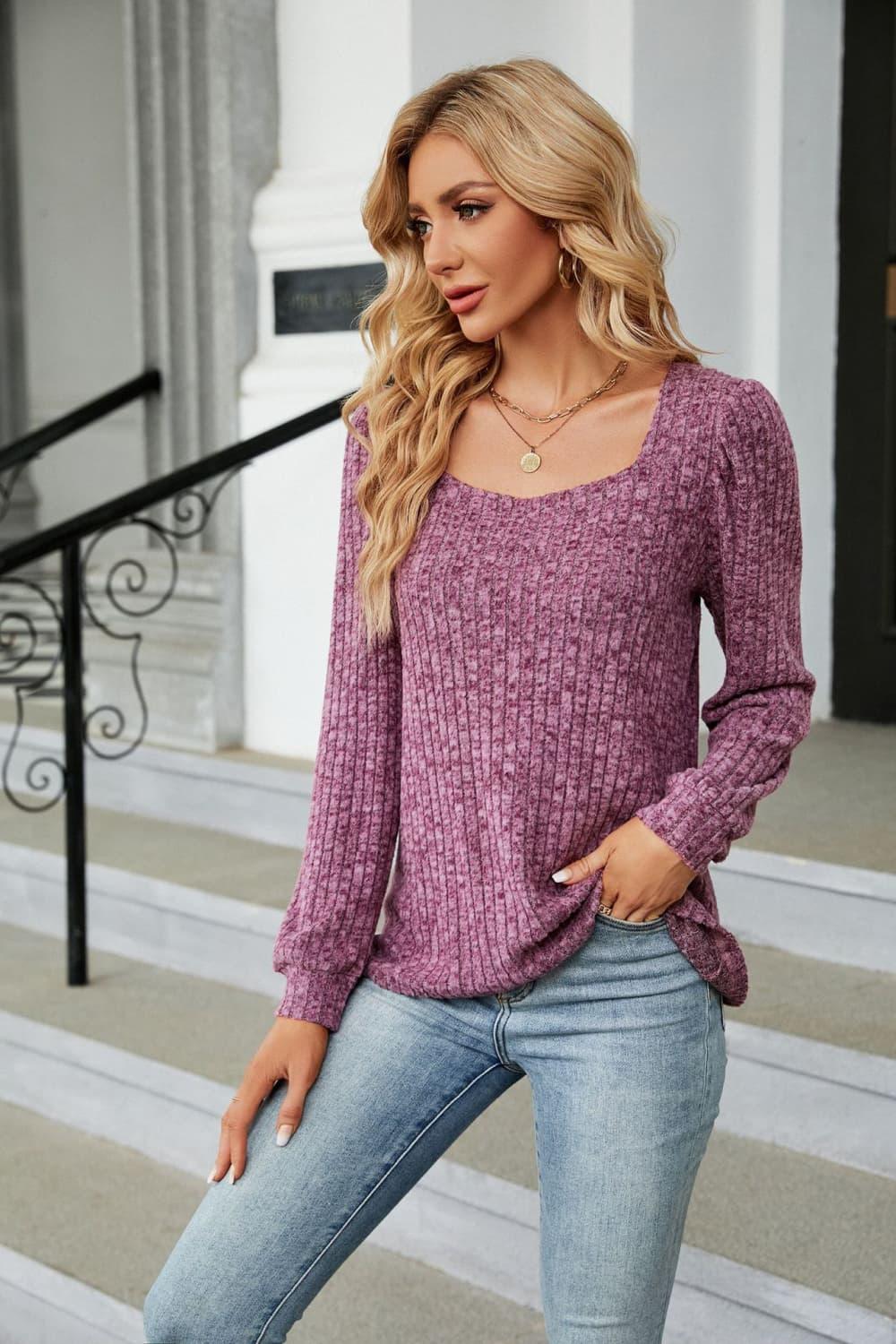 Shop the Perfect Ribbed Square Neck Top for Effortless Style