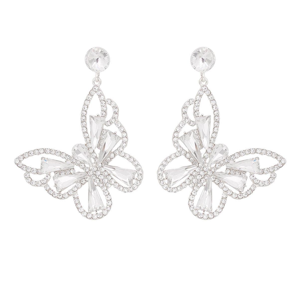 Silver Butterfly Clear Drop Earrings: Your New Favorite
