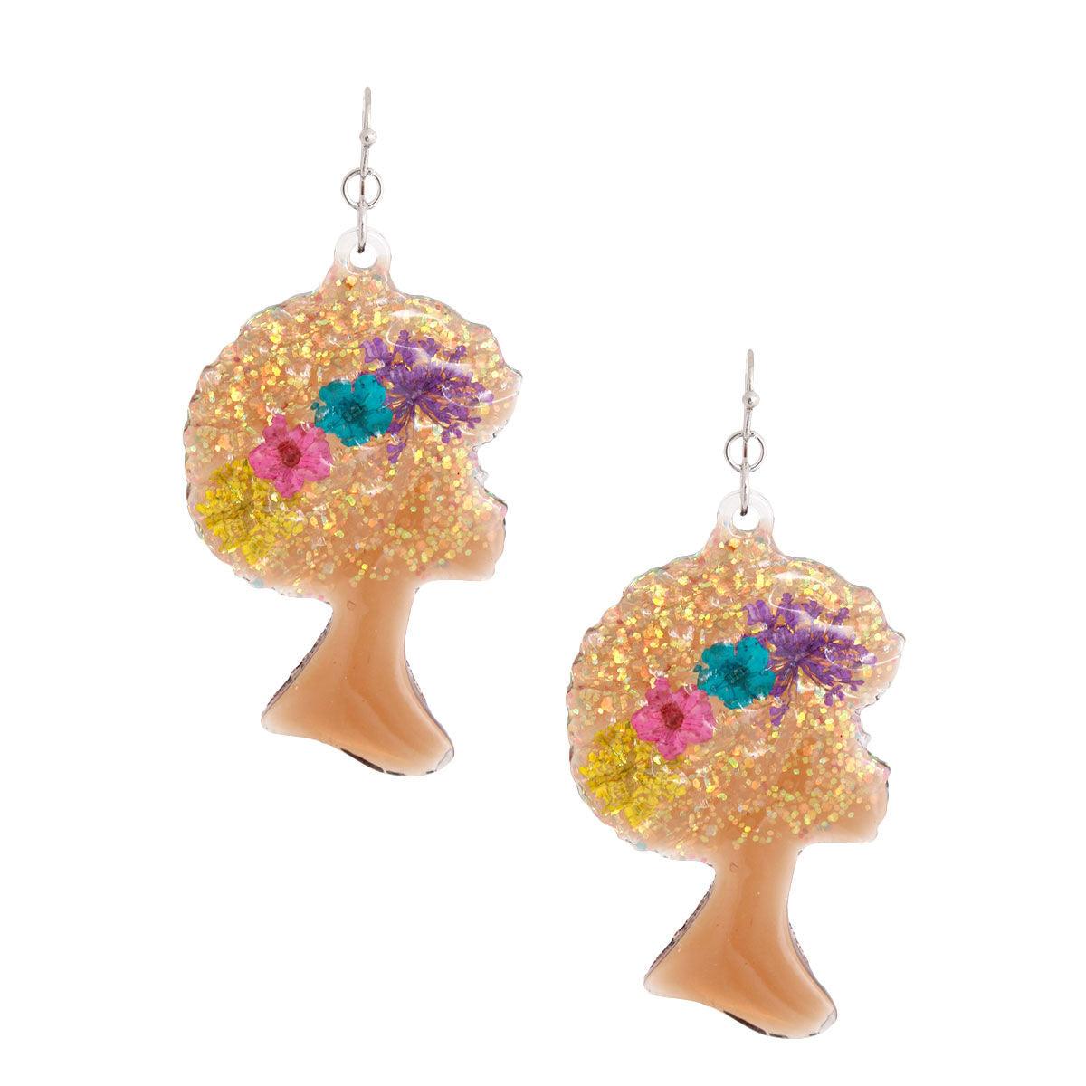 Snag Unique Brown Afro Flower Earrings - Stand Out Today!