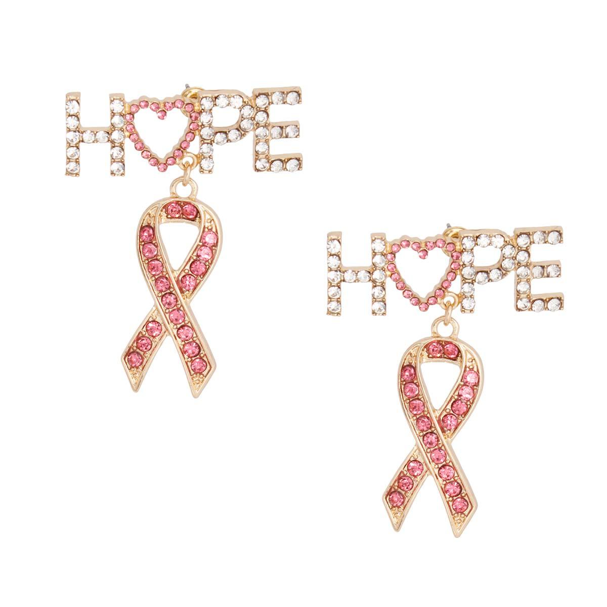 Sparkling Hope Ribbon Drop Earrings: Elevate Your Style with Fashion Jewelry