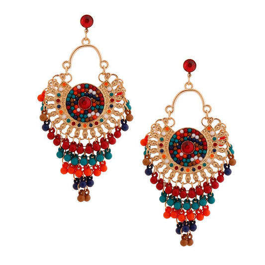 Stand Out from the Crowd with Multicolor Beaded Chandelier Earrings