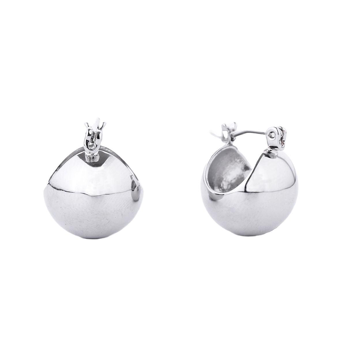 Stand Out in Style: Small White Gold Ball-hoop Earrings