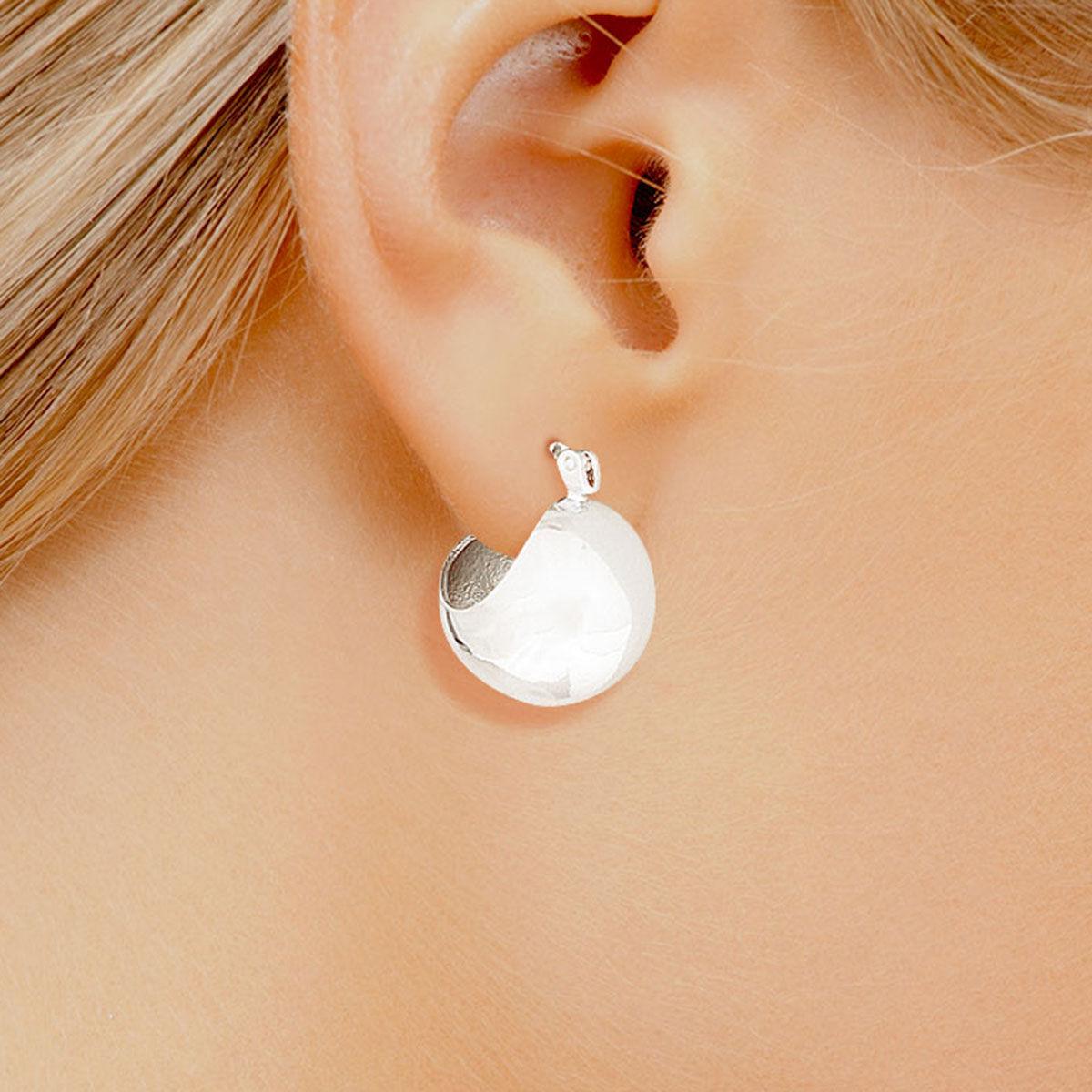Stand Out in Style: Small White Gold Ball-hoop Earrings